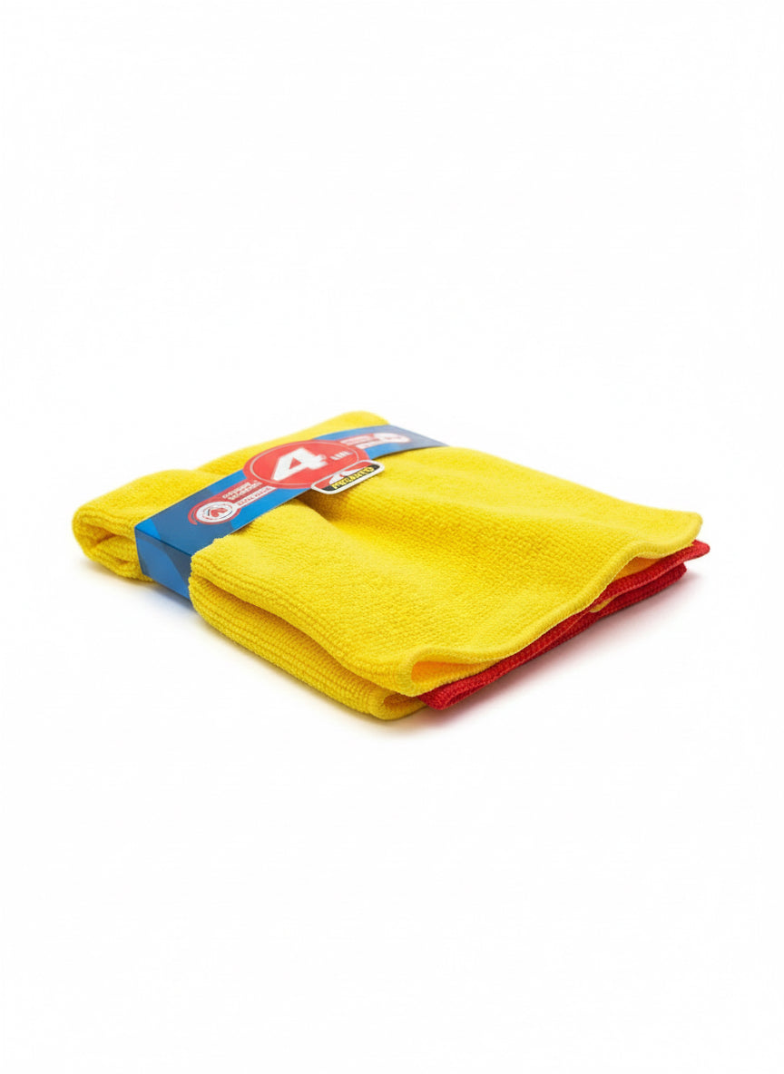 Kit de Microfibra Premium – Luva + 4 Panos + Esponja de Microfibra