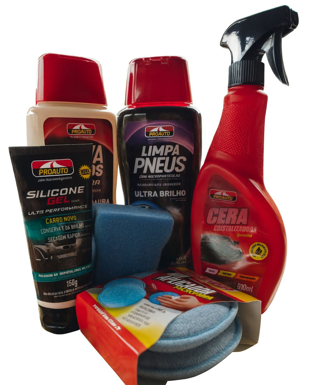 Kit Básico Premium de Lavagem + Cera Cristalizadora – Brilho Máximo e Acabamento Profissional