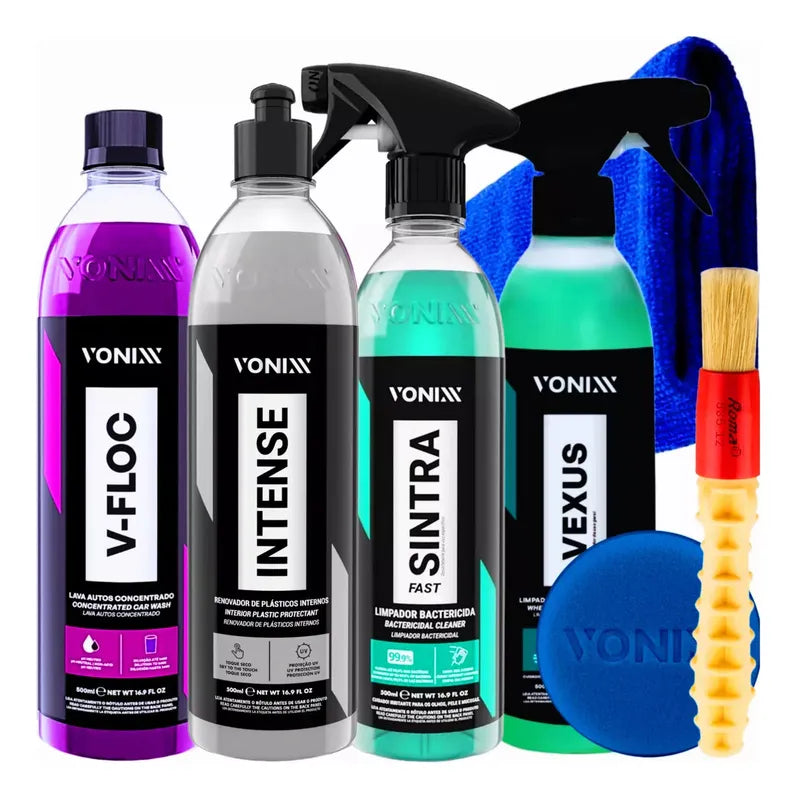 Kit Profissional de Limpeza Automotiva Vonixx – Brilho, Proteção e Performance