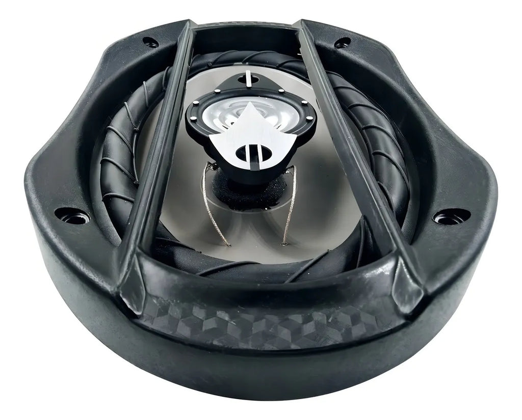 Kit Som Radio Mp3 Bluetooth + 2 Kit Alto Falante 6x9 200w Cor Prata