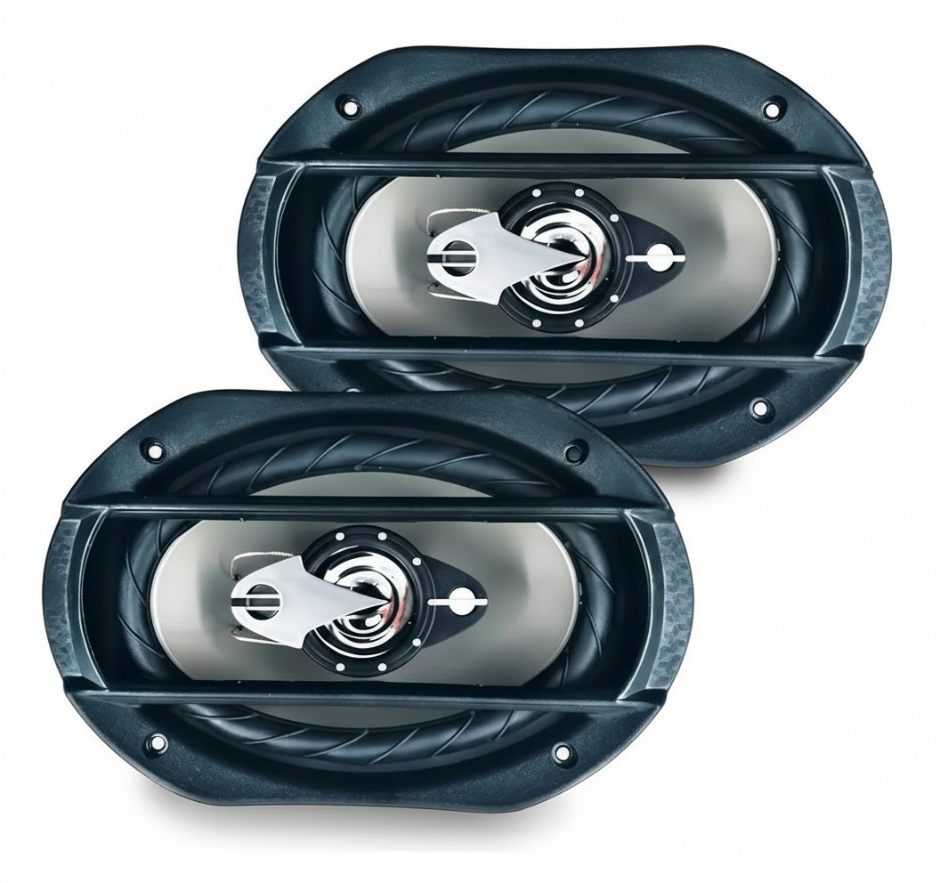 Kit Som Radio Mp3 Bluetooth + 2 Kit Alto Falante 6x9 200w Cor Prata