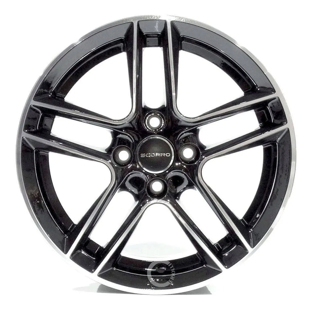 Rodas Scorro S217 Aro 15 4x100 + Bicos / Jogo Cor Preto Diamante