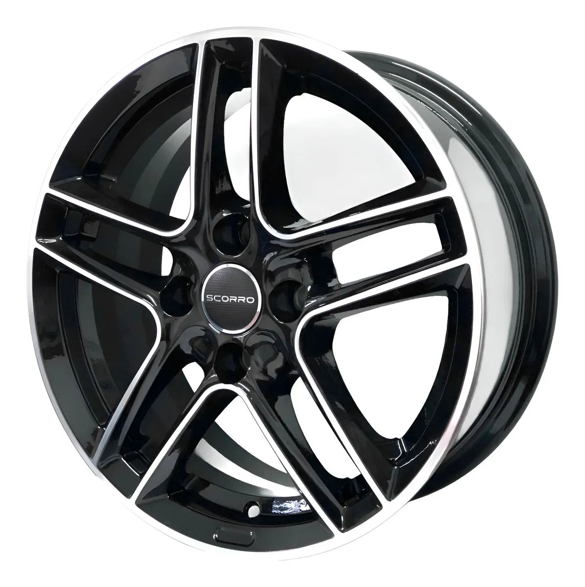 Rodas Scorro S217 Aro 15 4x100 + Bicos / Jogo Cor Preto Diamante